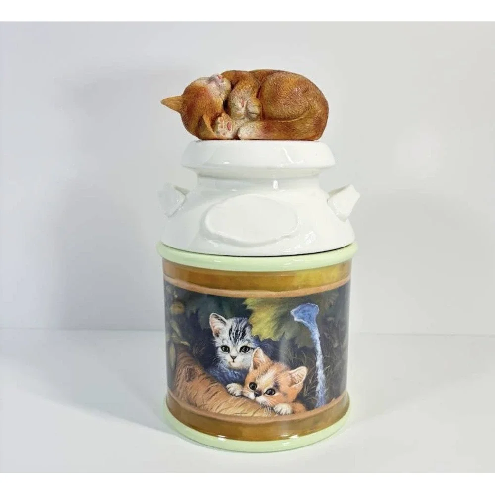The Bradford Exchange Premier Edition 2017 Cozy Kitten Canister by Jurgen Scholz